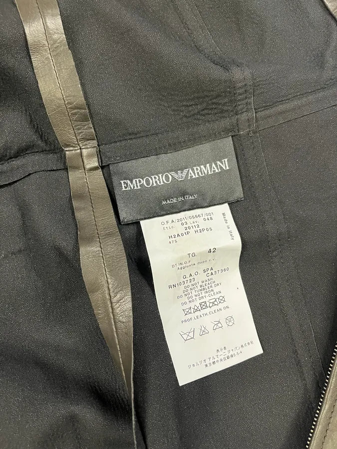 AW2011 Emporio Armani Avant-Garde Sleeveless Grey Leather Dress crZvwLc 10