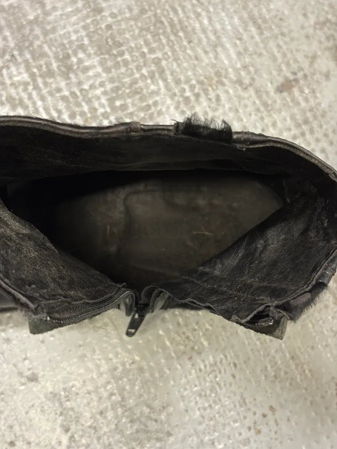 AW2011 Emporio Armani Black Pony Hair Leather Boots pfBorgj 9