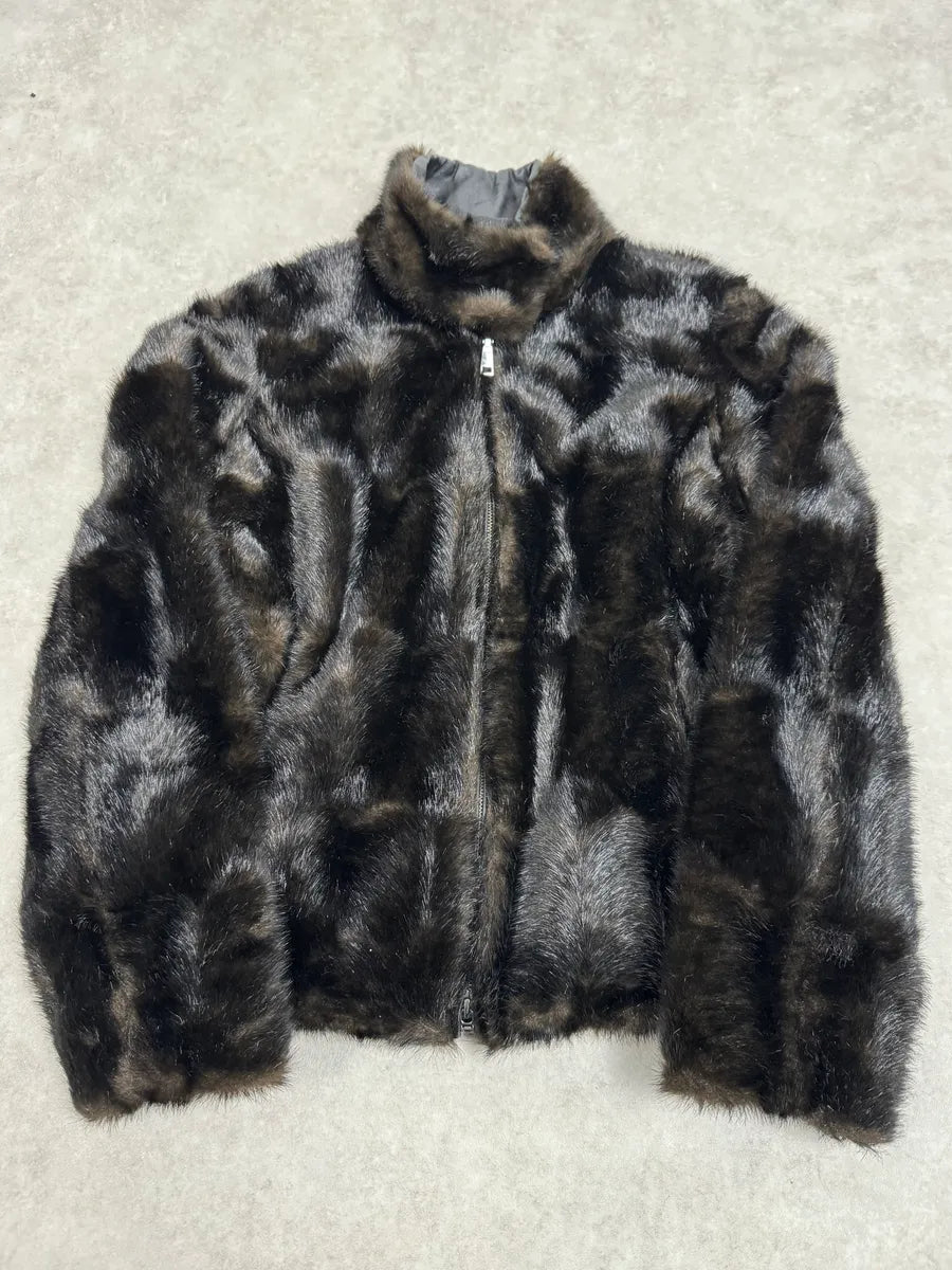 AW2011 Emporio Armani Brown Faux Fur Cozy Jacket gMhFXUq 0