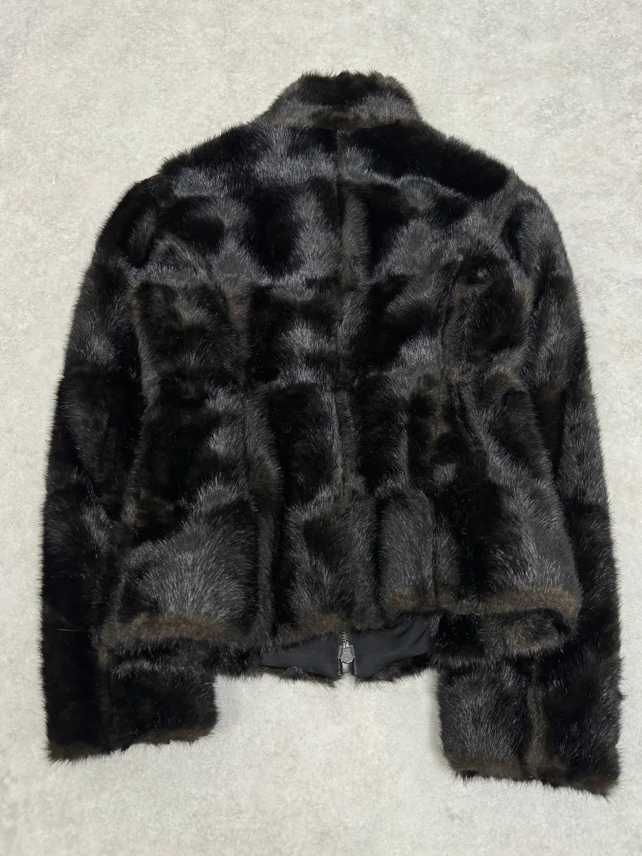 AW2011 Emporio Armani Brown Faux Fur Cozy Jacket gMhFXUq 6