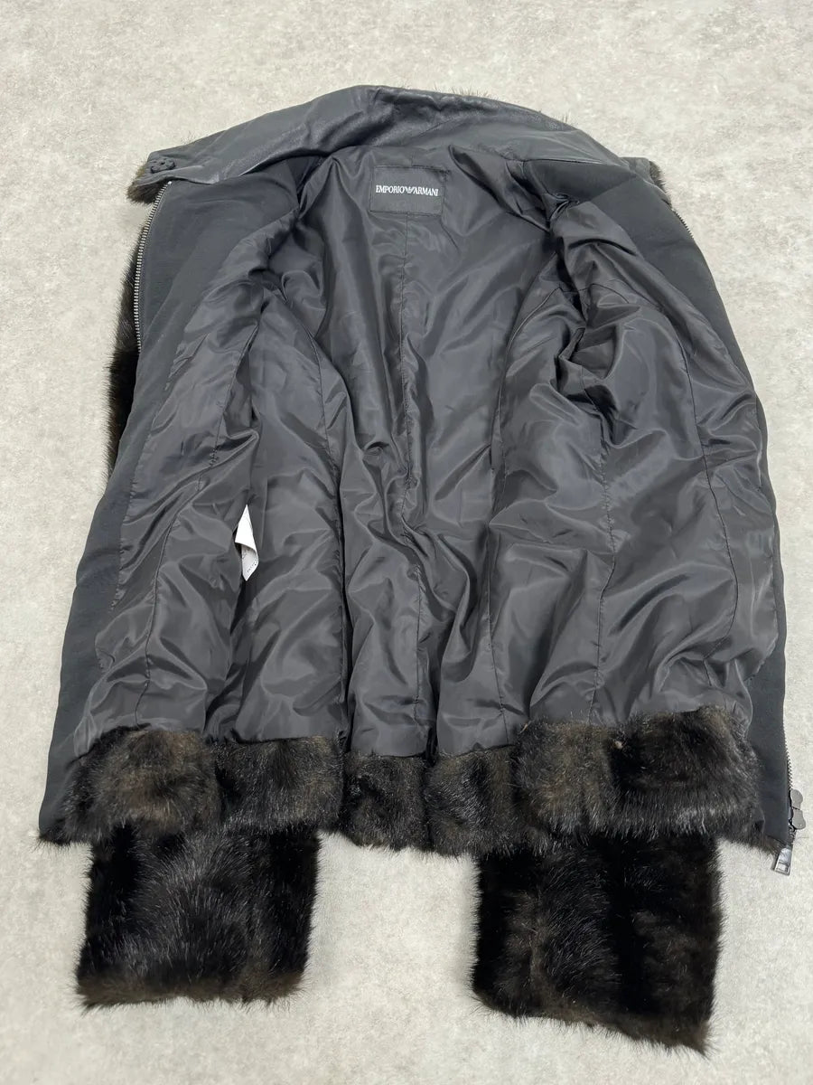 AW2011 Emporio Armani Brown Faux Fur Cozy Jacket gMhFXUq 7