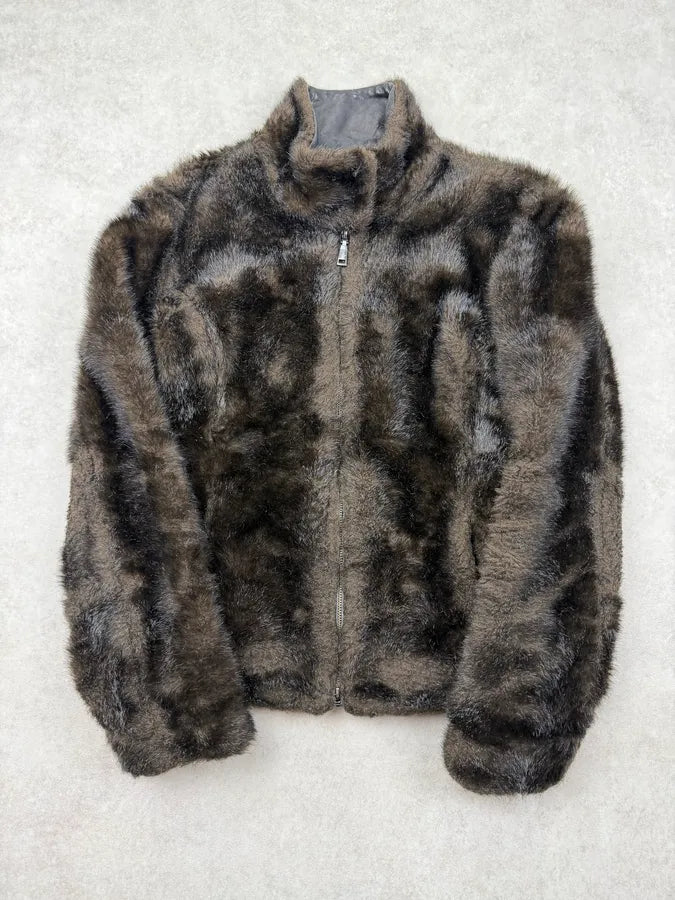 AW2011 Emporio Armani Brown Faux Fur Cozy Jacket TItfKHL 2