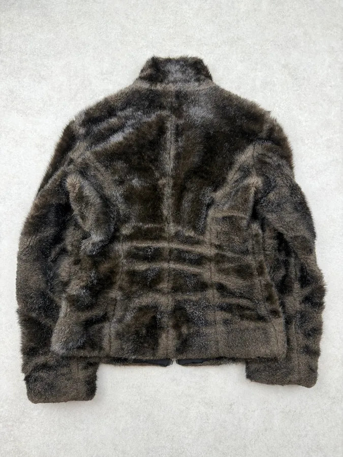AW2011 Emporio Armani Brown Faux Fur Cozy Jacket TItfKHL 3