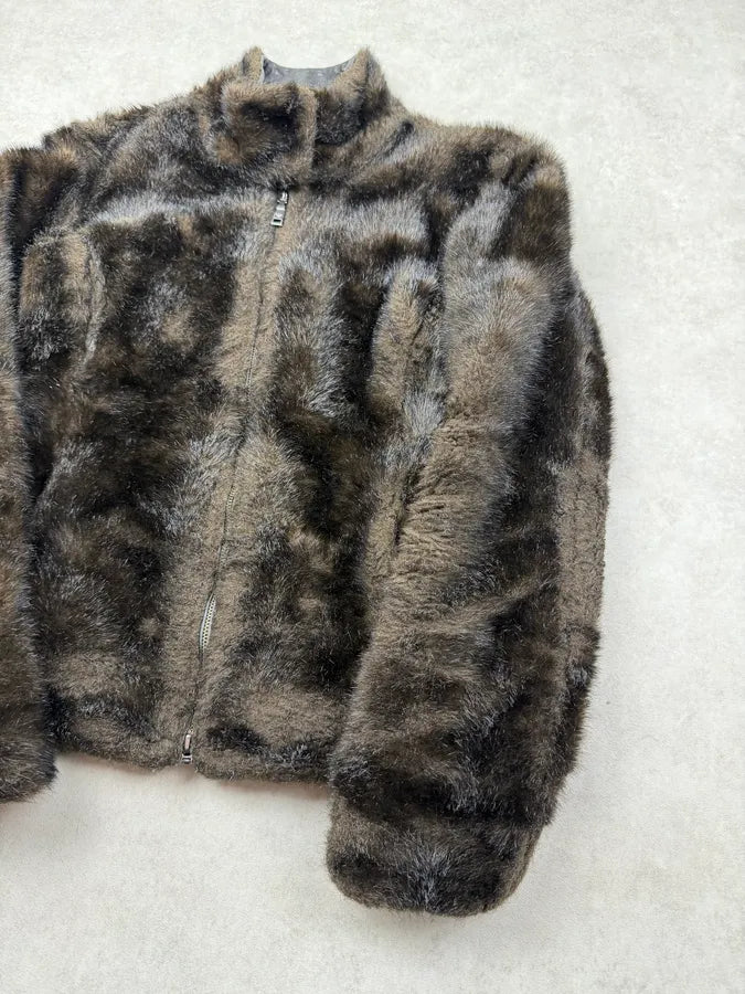AW2011 Emporio Armani Brown Faux Fur Cozy Jacket TItfKHL 7