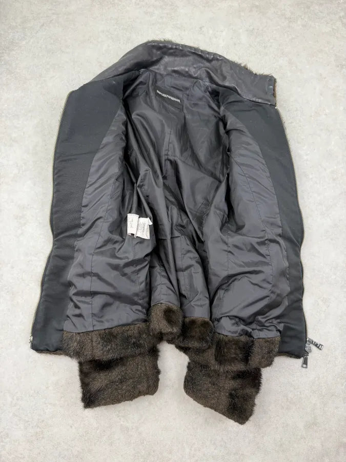 AW2011 Emporio Armani Brown Faux Fur Cozy Jacket TItfKHL 8