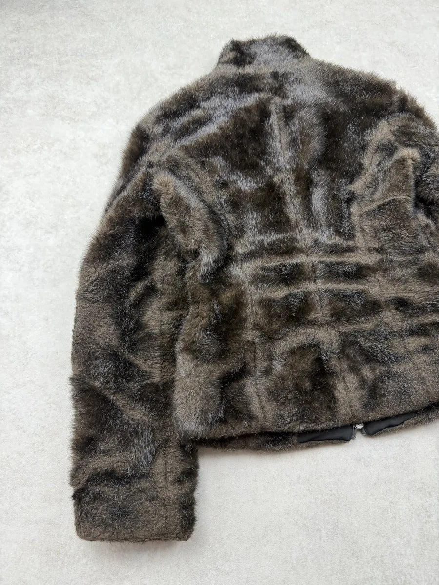 AW2011 Emporio Armani Brown Faux Fur Jacket kQsWGih 10