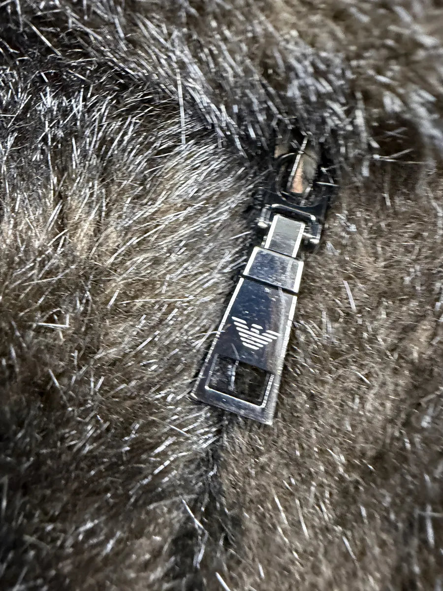 AW2011 Emporio Armani Brown Faux Fur Jacket kQsWGih 11