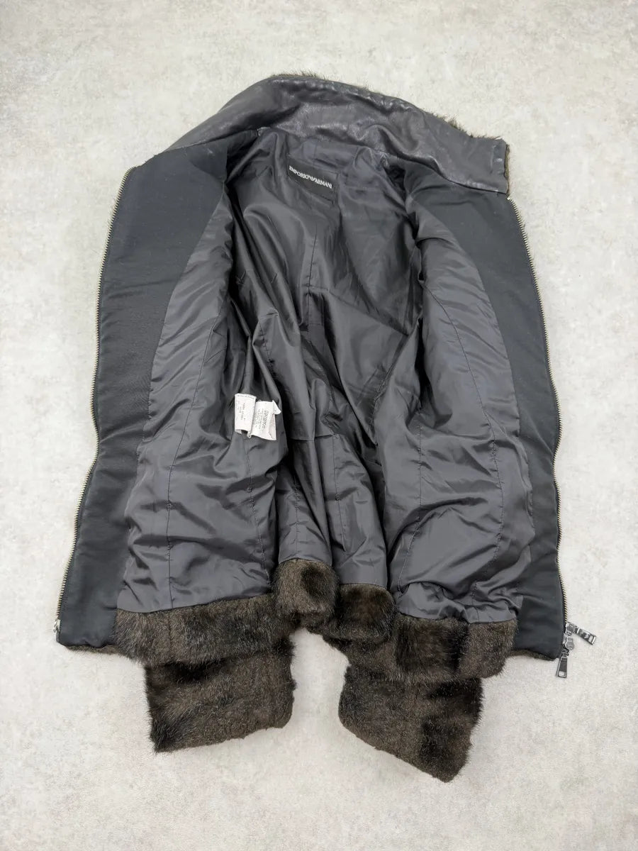AW2011 Emporio Armani Brown Faux Fur Jacket kQsWGih 5