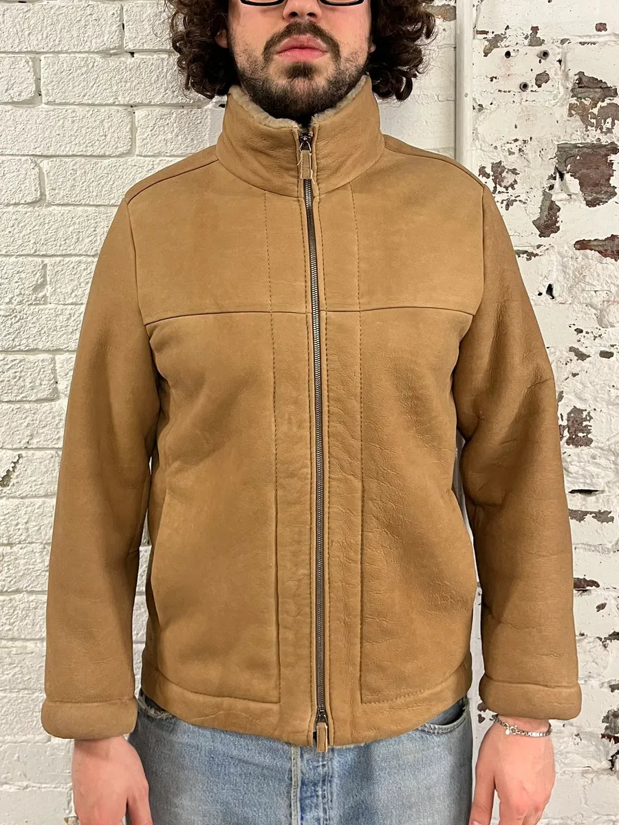 AW2011 Emporio Armani Camel Shearling Mutton Leather Jacket tppiwCr 1
