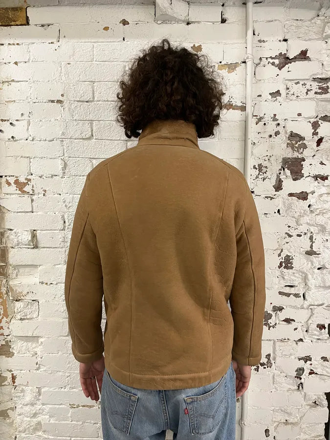 AW2011 Emporio Armani Camel Shearling Mutton Leather Jacket tppiwCr 2