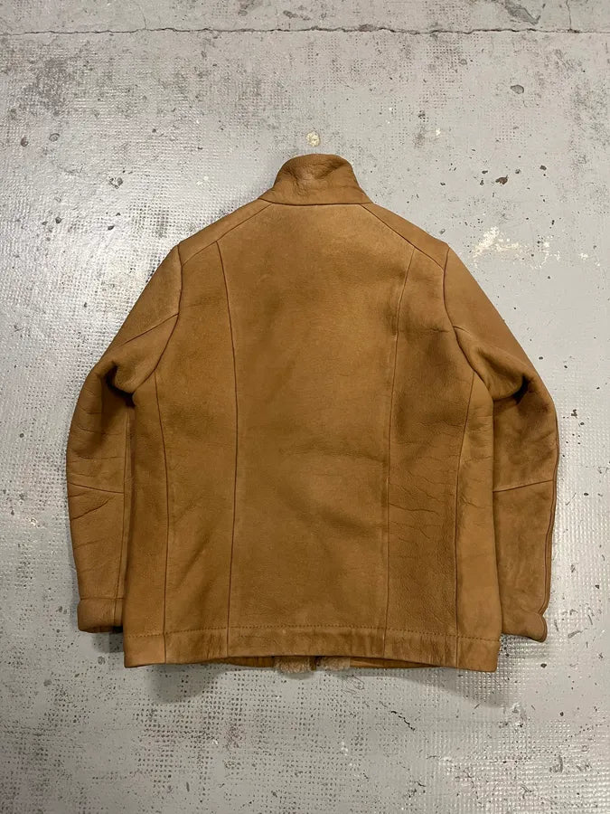 AW2011 Emporio Armani Camel Shearling Mutton Leather Jacket tppiwCr 6