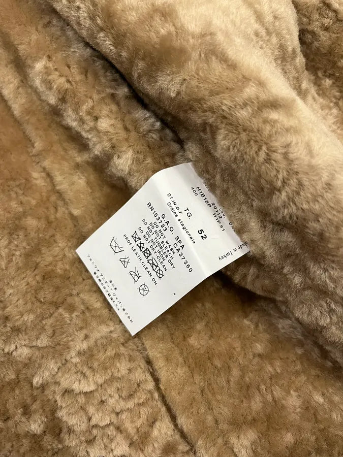 AW2011 Emporio Armani Camel Shearling Mutton Leather Jacket tppiwCr 9