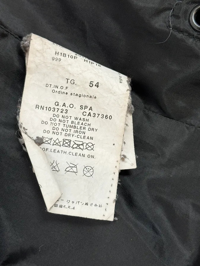 AW2011 Emporio Armani Hooded Faded Black Leather Jacket YOJxkGx 13