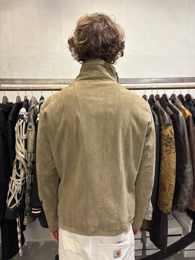 AW2011 Emporio Armani Samurai Asymmetrical Zip Brut Beige Jacket (L/XL) YslEZwL 3