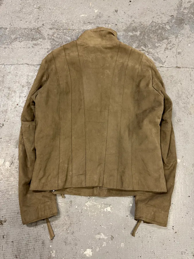 AW2011 Emporio Armani Samurai Asymmetrical Zip Brut Beige Jacket (L/XL) YslEZwL 6