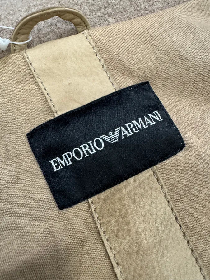 AW2011 Emporio Armani Split Zip Hood Leather Jacket fWwnfql 10