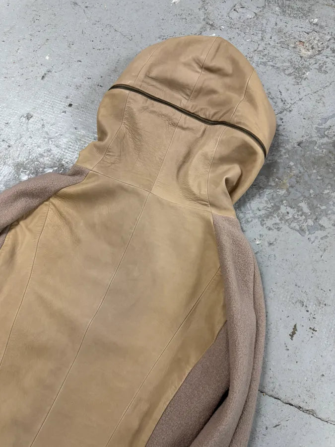 AW2011 Emporio Armani Split Zip Hood Leather Jacket fWwnfql 4