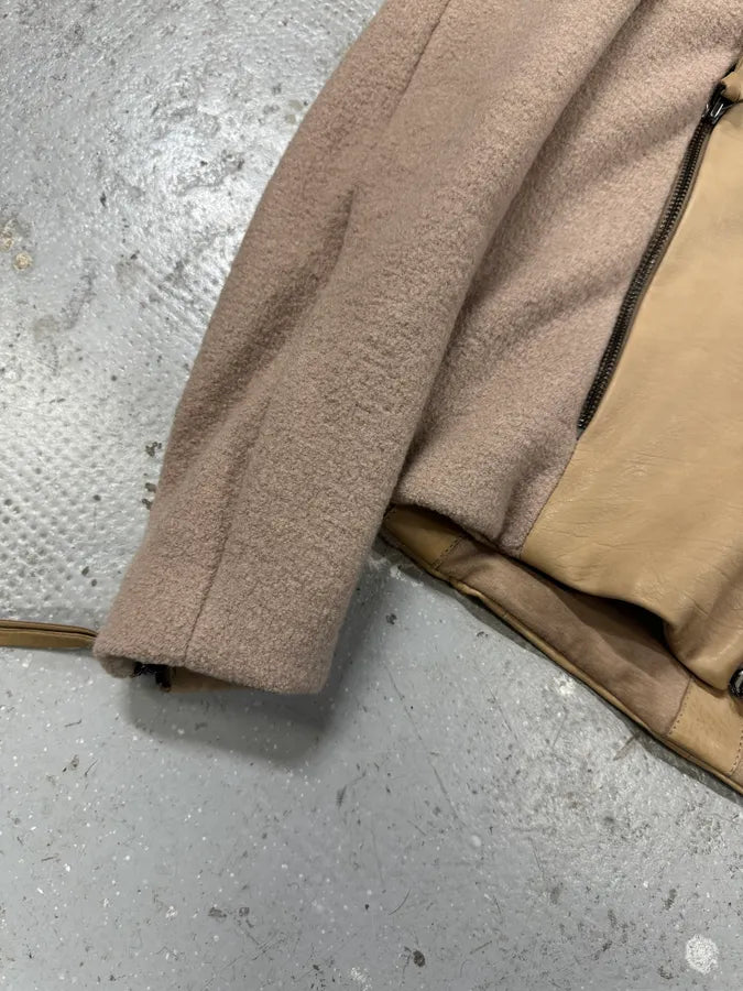 AW2011 Emporio Armani Split Zip Hood Leather Jacket fWwnfql 6