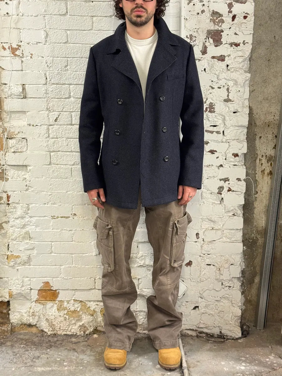 AW2011 Emporio Armani Wool Navy Caban Jacket dXTsPSb 1