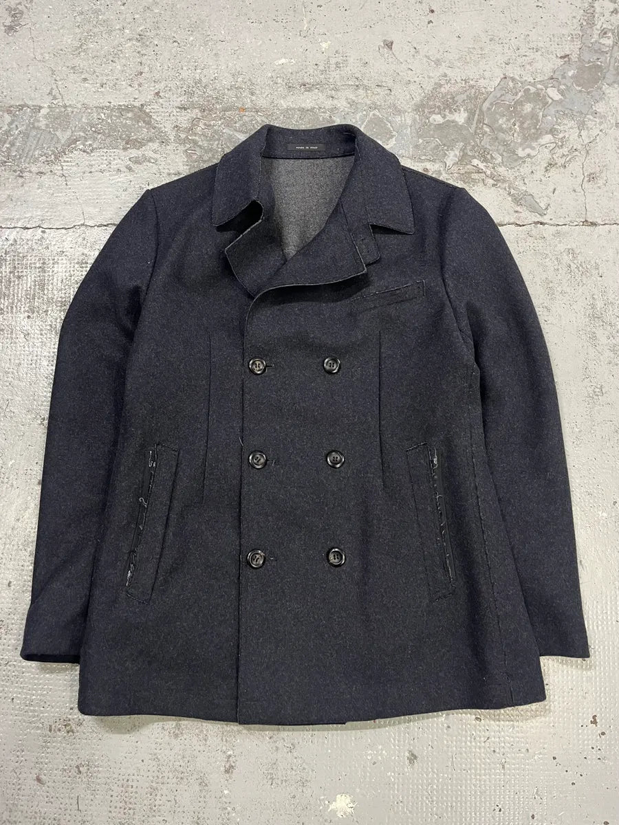 AW2011 Emporio Armani Wool Navy Caban Jacket dXTsPSb 3