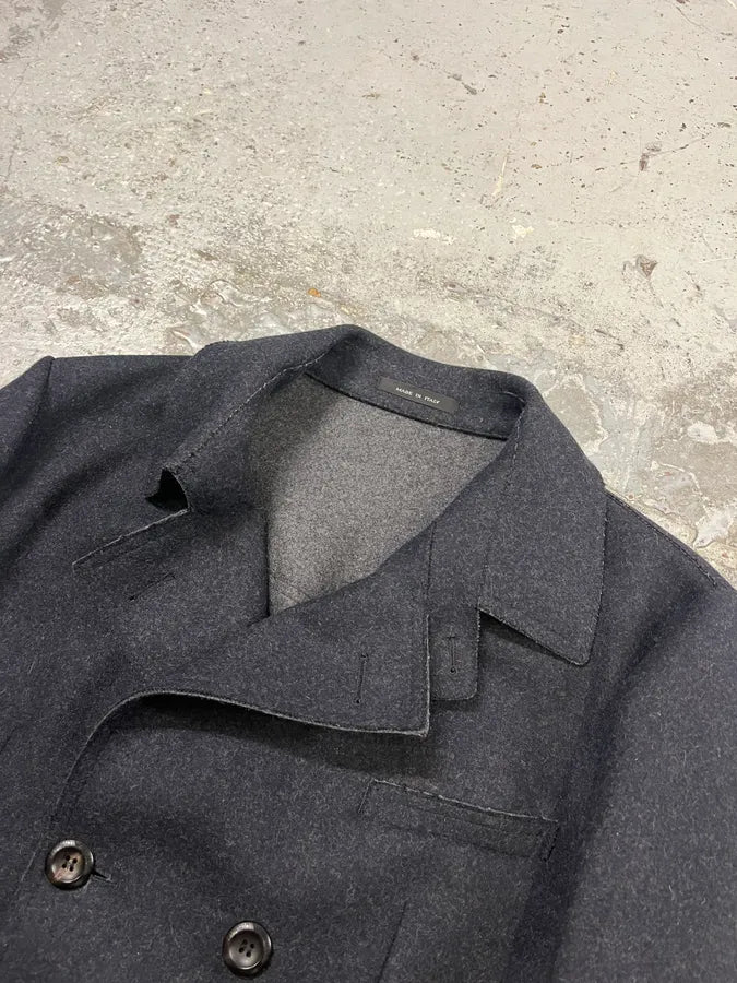 AW2011 Emporio Armani Wool Navy Caban Jacket dXTsPSb 4