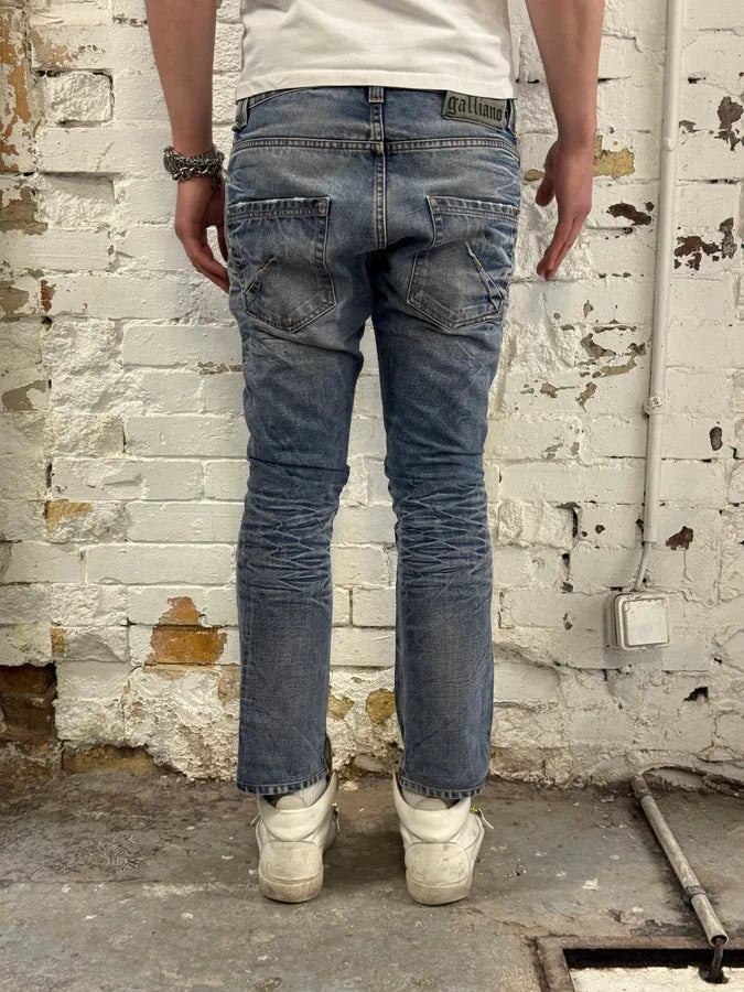AW2011 Galliano Blue Denim Distressed Jeans ywxwmzf 3