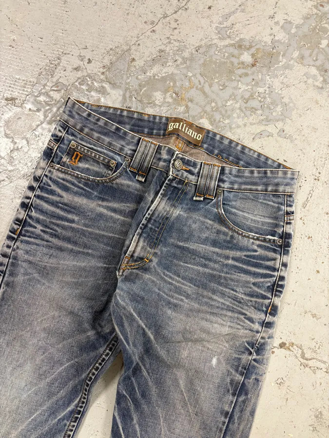 AW2011 Galliano Blue Denim Distressed Jeans ywxwmzf 4