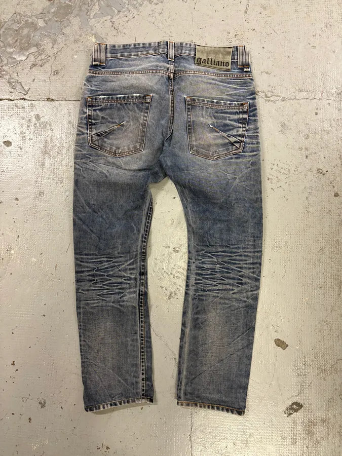 AW2011 Galliano Blue Denim Distressed Jeans ywxwmzf 6