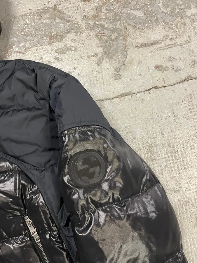 AW2011 Gucci Black & Navy Hooded Puffer Jacket aCsXqNn 9