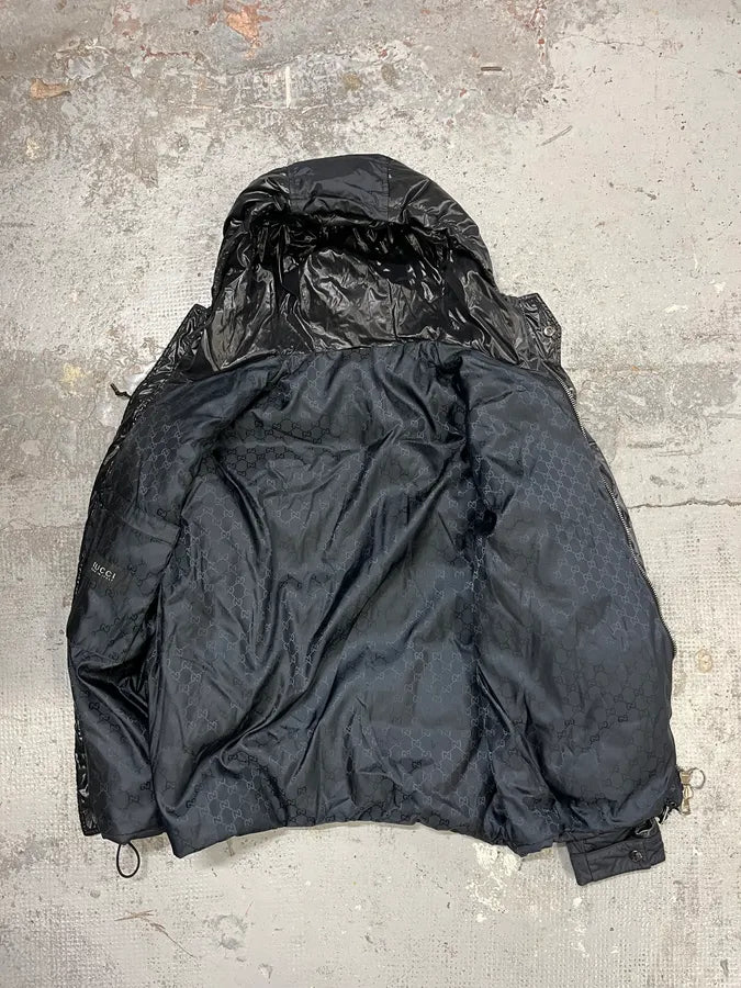 AW2011 Gucci Black & Navy Hooded Puffer Jacket aCsXqNn 6