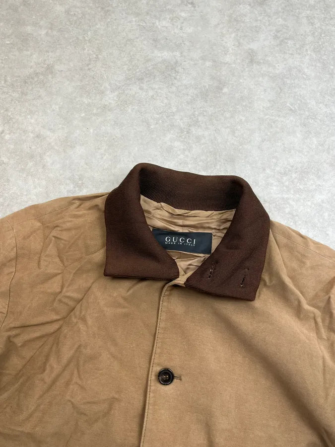 SS2011 Gucci Camel Cargo Buttoned Collar Jacket by Frida Giannini OXQtCnl 3