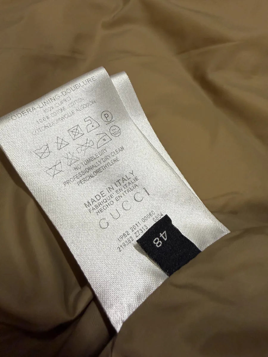 AW2011 Gucci Monogram Beige Propaganda Puffer Bomber Jacket KWWaFUd 8