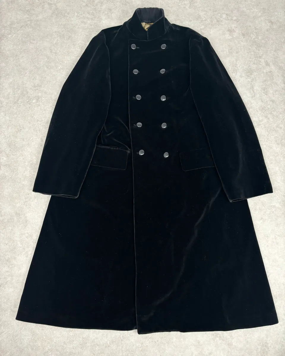 AW2011 Jean Paul Gaultier Black Velvet Double-Breasted Coat ALaSwPe 0