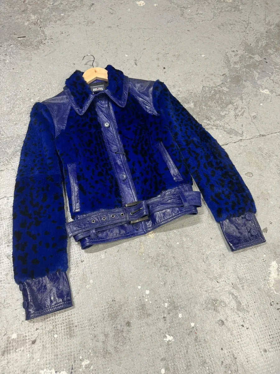 AW2011 Jean Paul Gaultier Blue Fur Rabbit Jacket yTzzLVL 2
