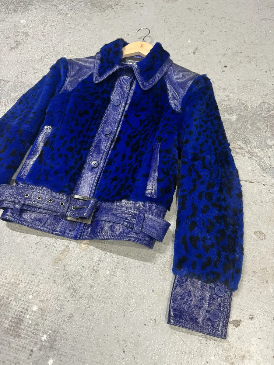 AW2011 Jean Paul Gaultier Blue Fur Rabbit Jacket yTzzLVL 3