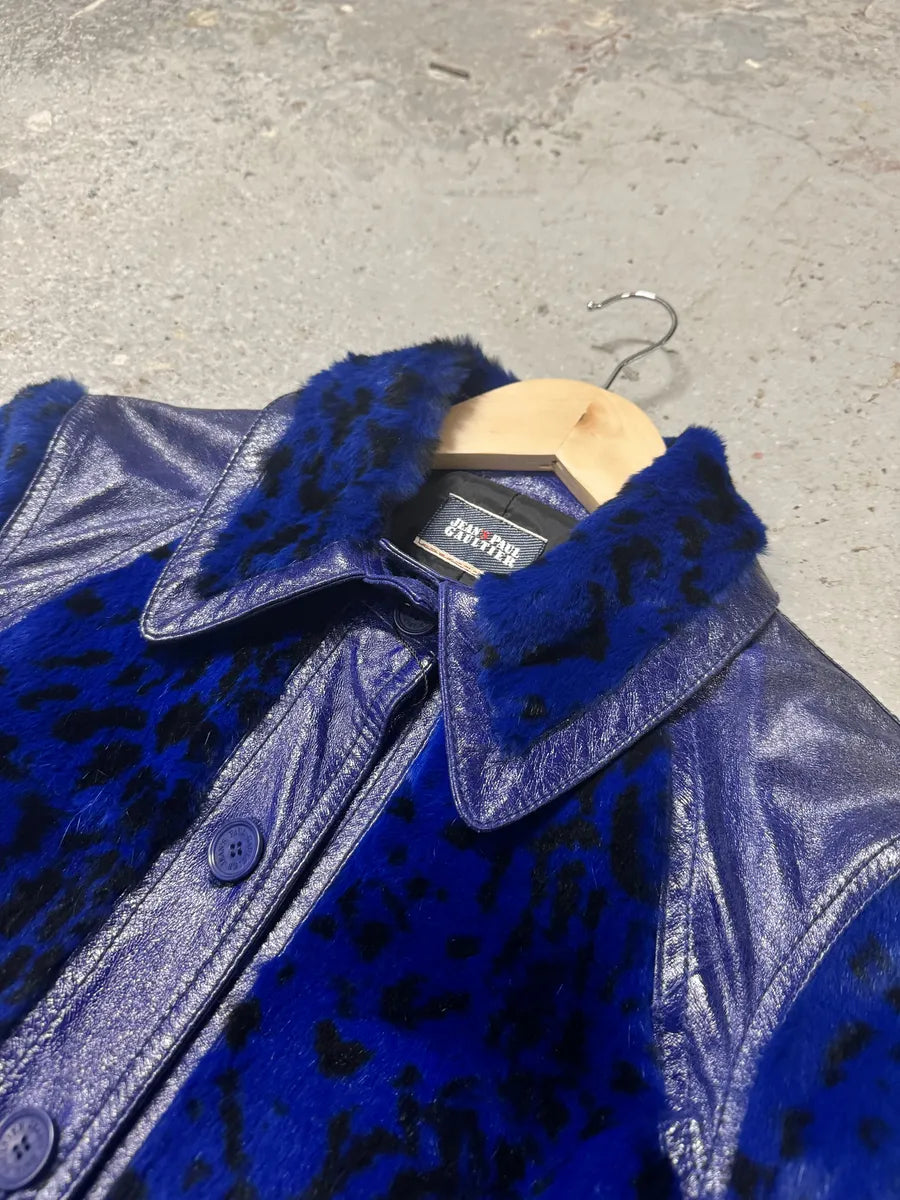 AW2011 Jean Paul Gaultier Blue Fur Rabbit Jacket yTzzLVL 5