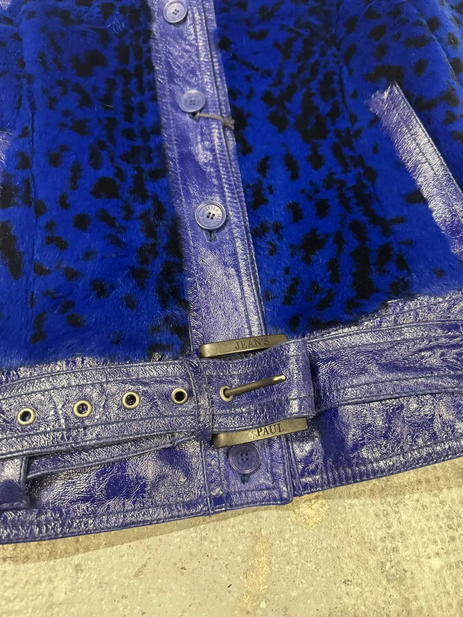 AW2011 Jean Paul Gaultier Blue Fur Rabbit Jacket yTzzLVL 7
