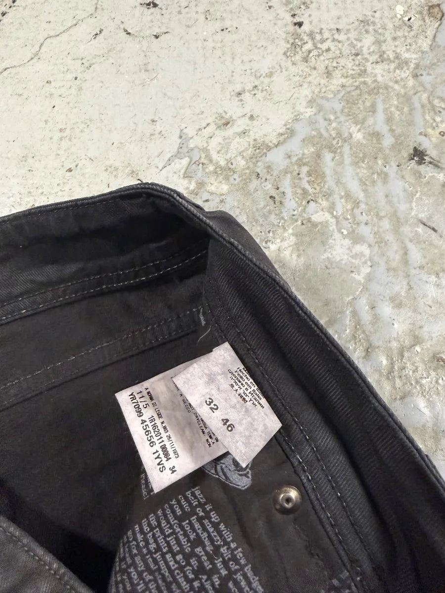 AW2011 John Galliano Black Waxed Effect Dark Denim Jeans SkEKJvI 8