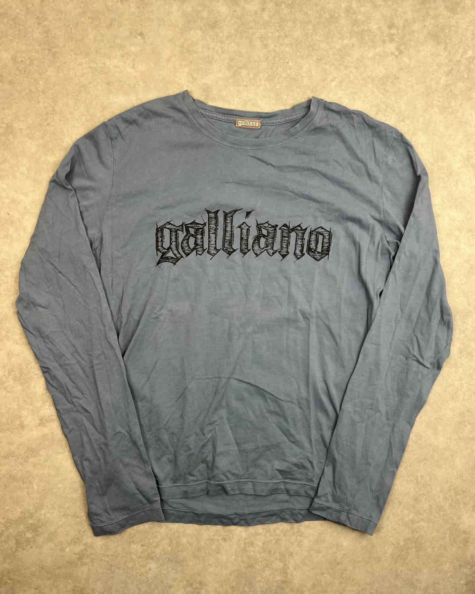 AW2011 John Galliano Blue Propaganda Logo Longsleeve AmvKbDc 2