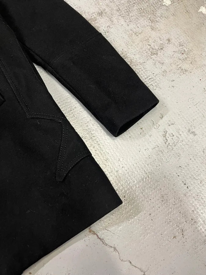 AW2011 John Galliano Double-Breasted Black Wool Coat EAkNtbJ 5