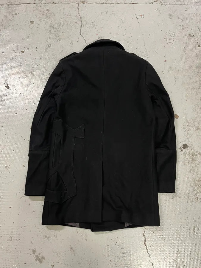 AW2011 John Galliano Double-Breasted Black Wool Coat EAkNtbJ 6