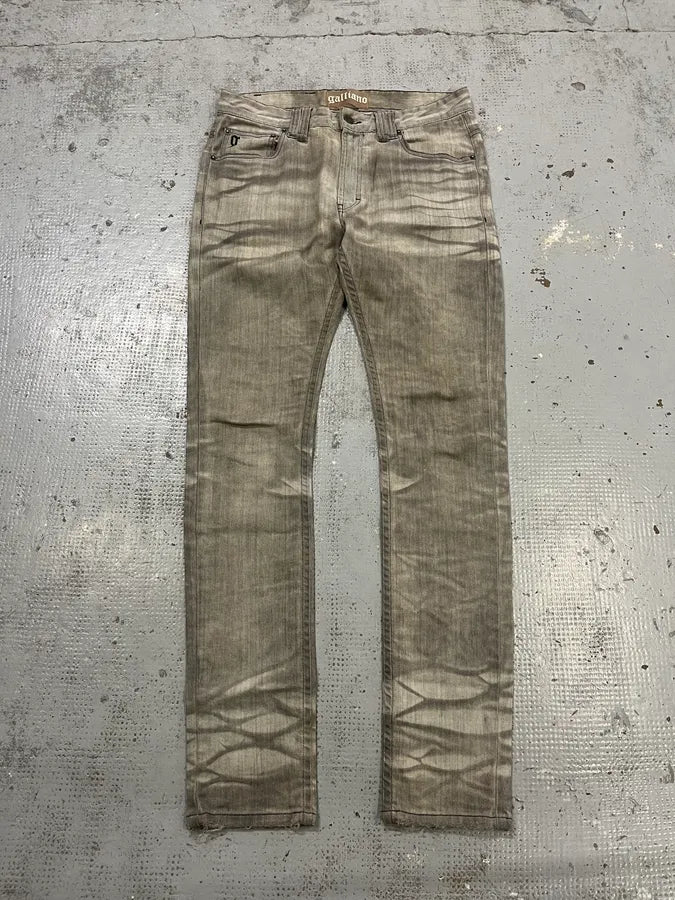 AW2011 John Galliano Grey Denim Washed Slim Jeans QykkNYS 0