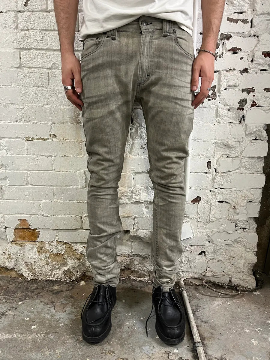 AW2011 John Galliano Grey Denim Washed Slim Jeans QykkNYS 1