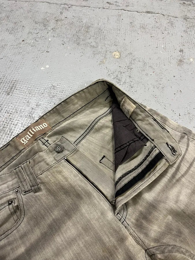 AW2011 John Galliano Grey Denim Washed Slim Jeans QykkNYS 11