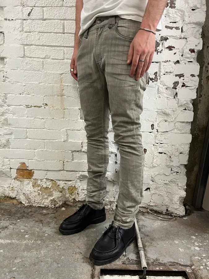 AW2011 John Galliano Grey Denim Washed Slim Jeans QykkNYS 2