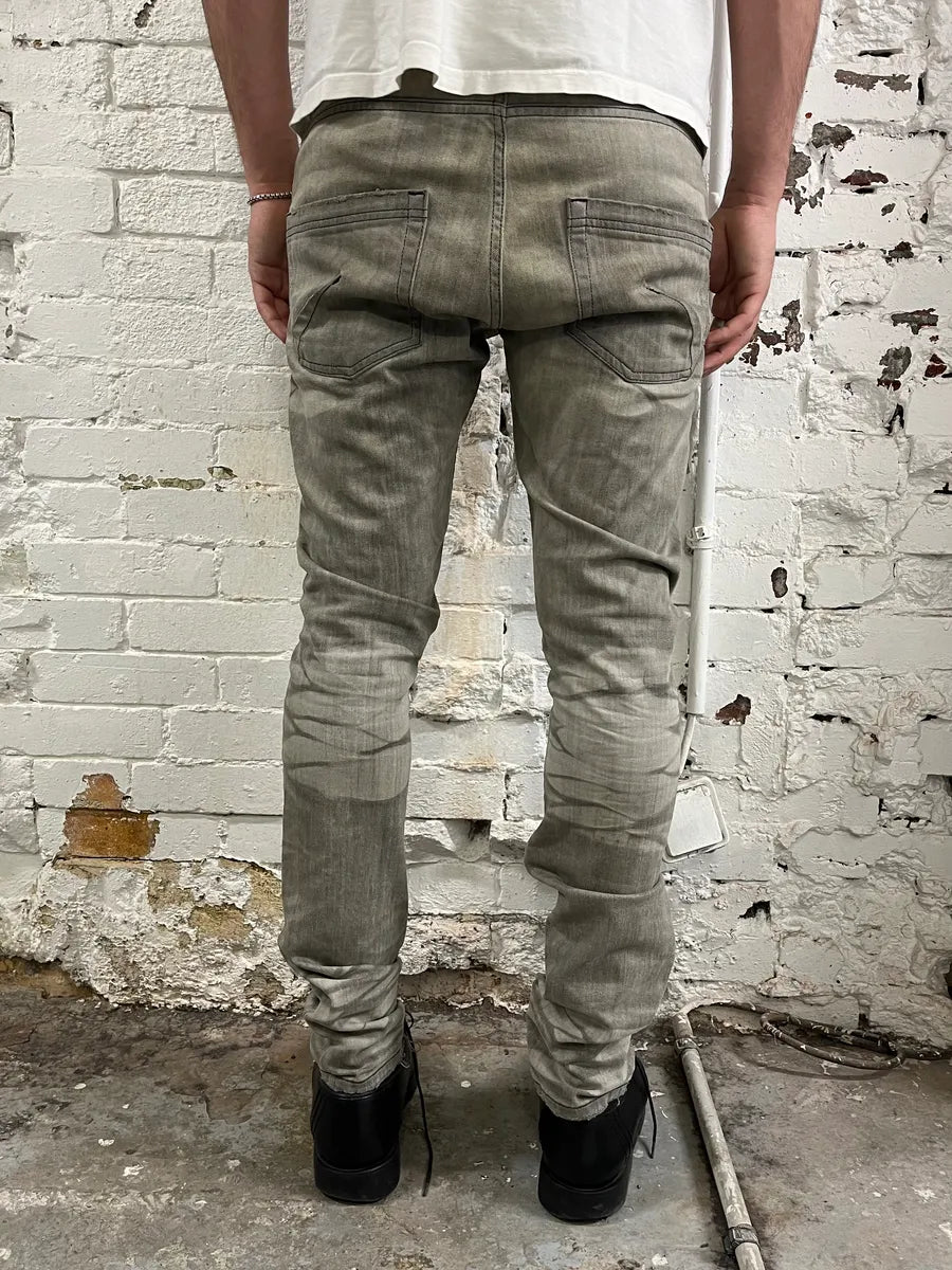 AW2011 John Galliano Grey Denim Washed Slim Jeans QykkNYS 3