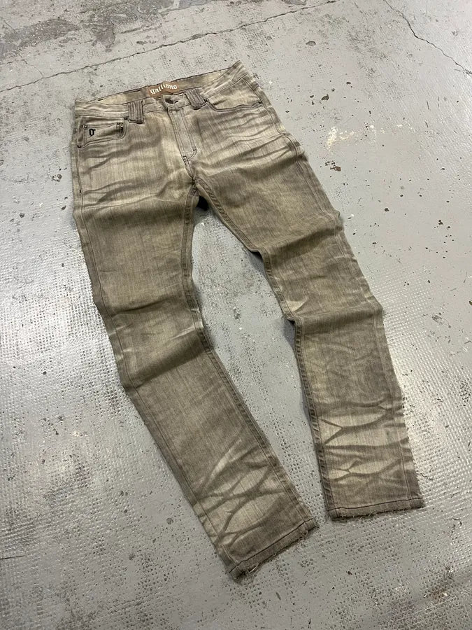AW2011 John Galliano Grey Denim Washed Slim Jeans QykkNYS 4