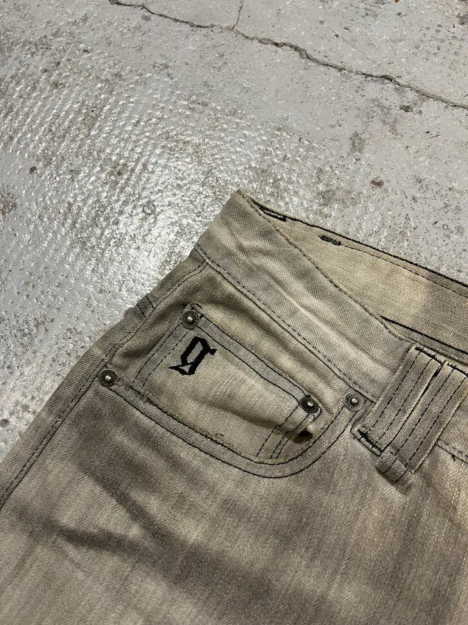 AW2011 John Galliano Grey Denim Washed Slim Jeans QykkNYS 7