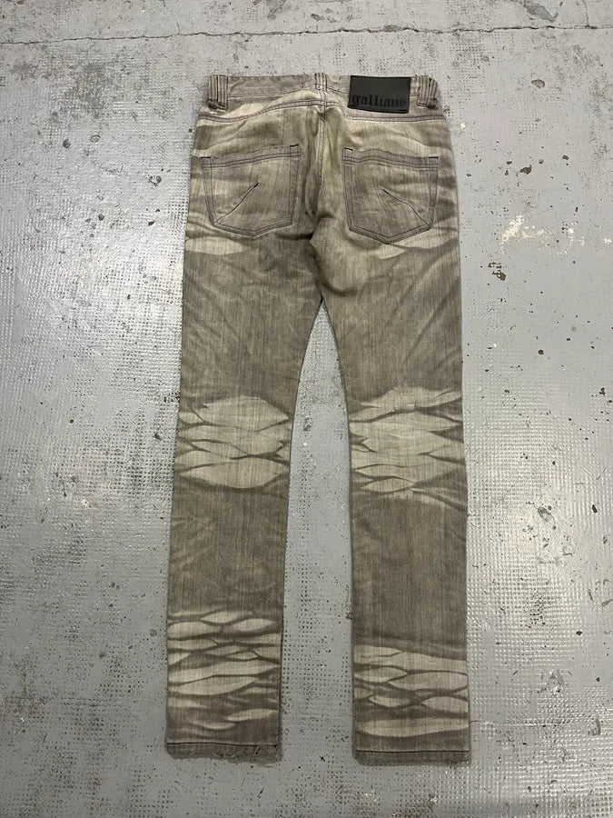 AW2011 John Galliano Grey Denim Washed Slim Jeans QykkNYS 8