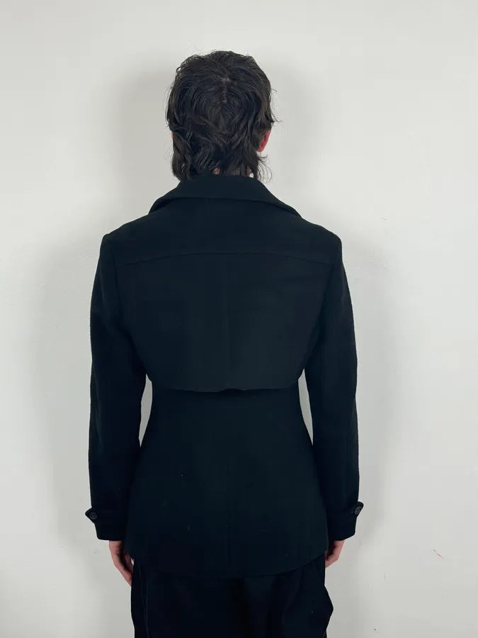 AW2011 Maison Margiela Black Wool Caban Jacket YdFSqje 2